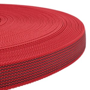 Rubber Webbing met ingeweven rubber - Rood